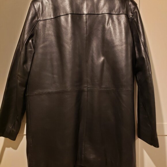 Men's Three Quarter Leather Coat - Picture 2 of 3